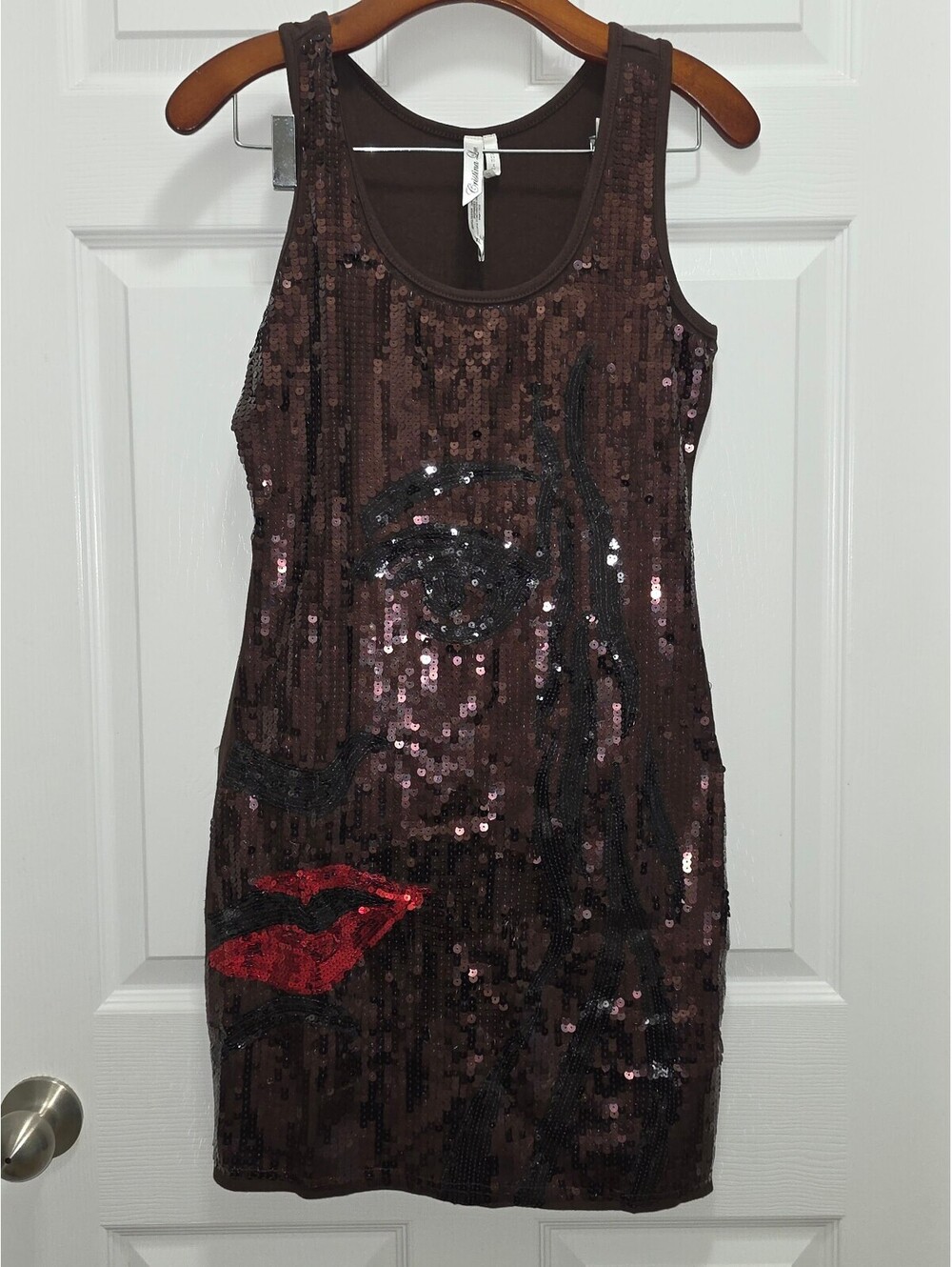 Cristina Love Brown Sequin Mini Dress XL